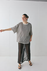 Willow Tee Charcoal Stripe | VRG GRL on sale