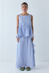 Indi Top Crinkle Blue | VRG GRL on sale