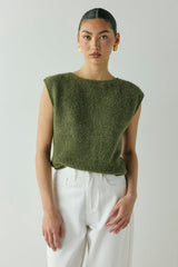 Greta Knit Top Olive | VRG GRL US