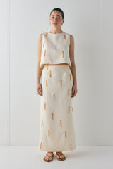Siena Linen Top Cream | VRG GRL US