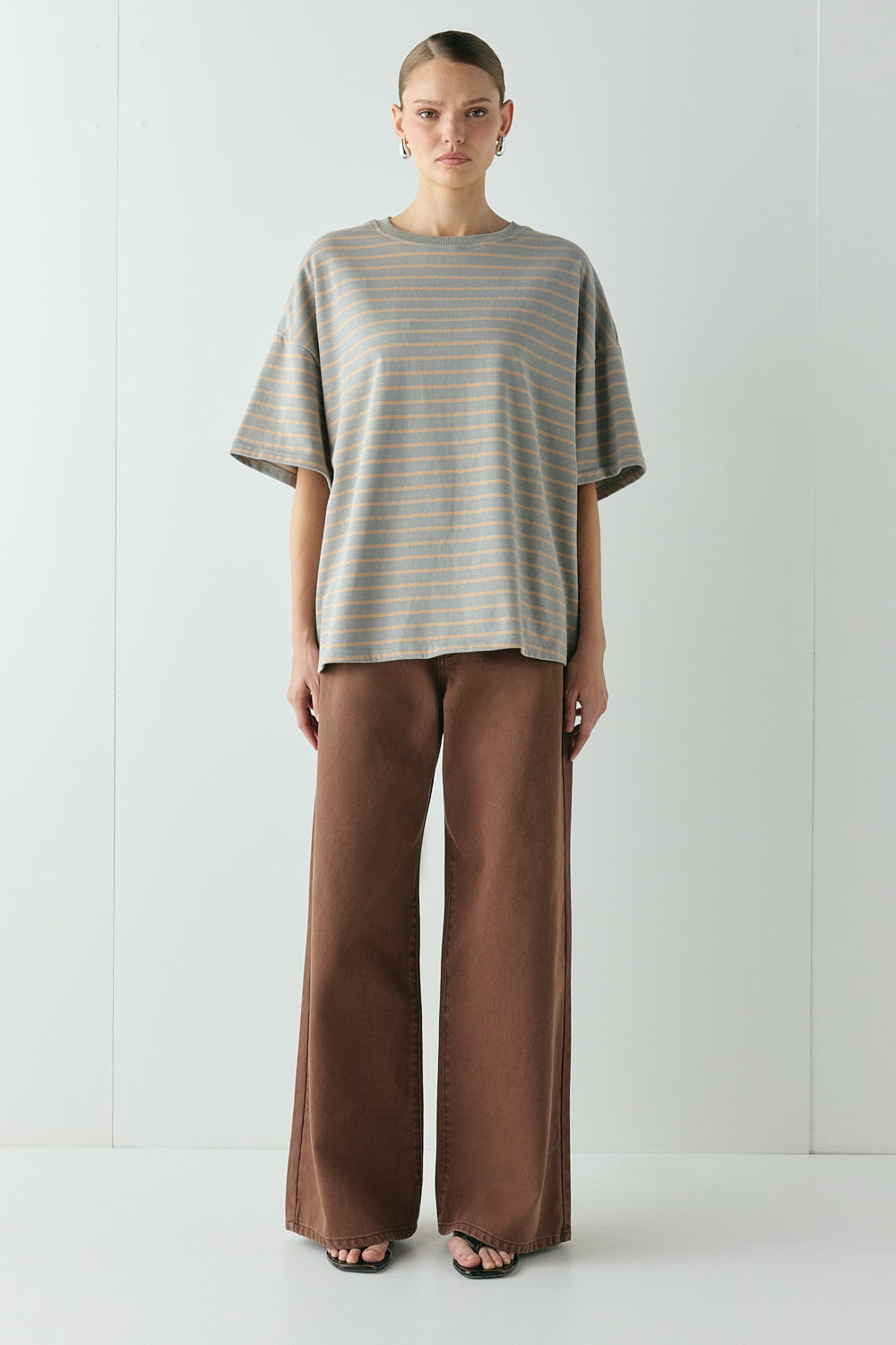 Willow Tee Apricot Stripe | VRG GRL US