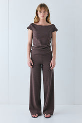 Kaia Top Brown Stripe | VRG GRL online