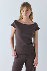 Kaia Top Brown Stripe | VRG GRL online