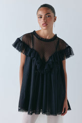Viola Sheer Tunic Black | VRG GRL sale