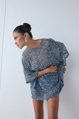 Arden Sequin Top Navy | VRG GRL for sale