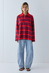 Kinsley Polo Red Stripe | VRG GRL discount