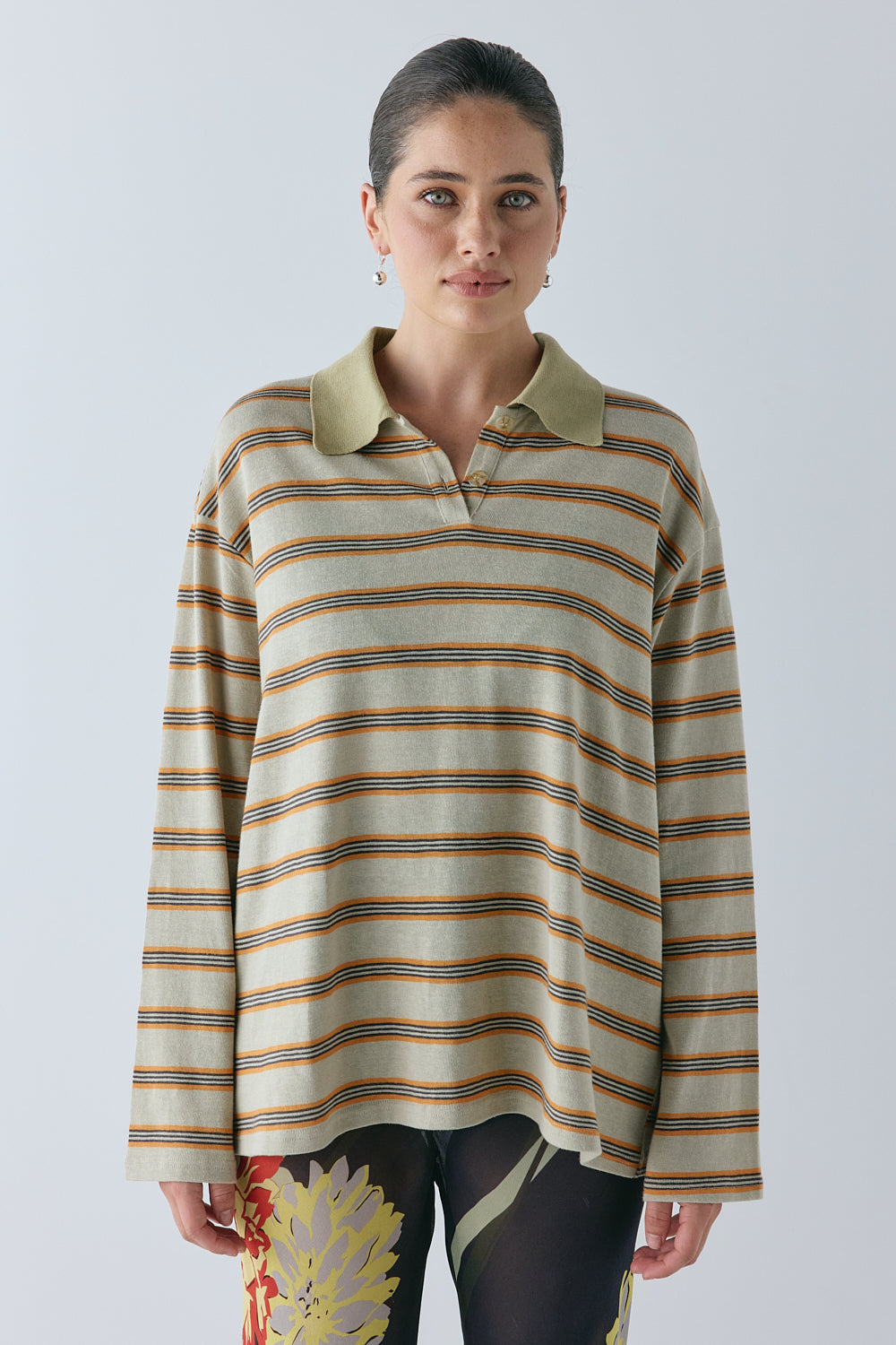 Kinsley Polo Orange Stripe | VRG GRL sale