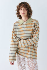 Kinsley Polo Orange Stripe | VRG GRL sale
