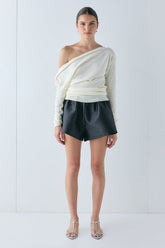 Gabbi Knit Top Cream | VRG GRL for sale