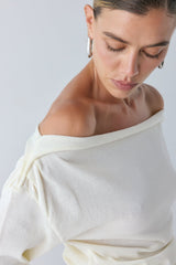 Gabbi Knit Top Cream | VRG GRL for sale
