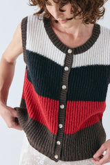 Bridgette Knit Vest Stripe | VRG GRL US