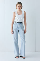 Franca High Rise Denim Jeans Washed Blue | VRG GRL on sale
