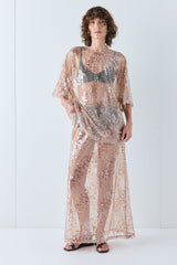 Vilma Sequin Maxi Skirt Bronze | VRG GRL US