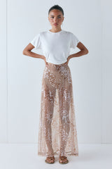 Vilma Sequin Maxi Skirt Bronze | VRG GRL US