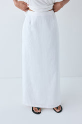 Violette Linen Midi Skirt White | VRG GRL discount