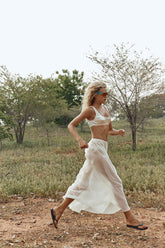 Laine Sheer Maxi Skirt Cream | VRG GRL near me