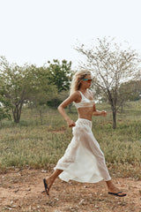 Laine Sheer Maxi Skirt Cream | VRG GRL near me