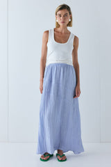 Elise Midi Skirt Crinkle Blue | VRG GRL online