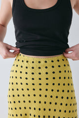Frankie Maxi Skirt Yellow Polka Dot | VRG GRL US