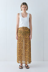 Vilma Sheer Maxi Skirt Leopard | VRG GRL online