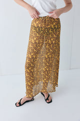 Vilma Sheer Maxi Skirt Leopard | VRG GRL online
