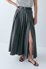 Delphi Maxi Skirt Charcoal | VRG GRL sale