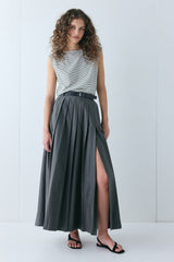 Delphi Maxi Skirt Charcoal | VRG GRL sale