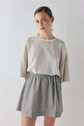 Hope Mini Skirt Charcoal Stripe | VRG GRL online