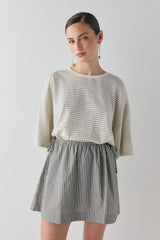 Hope Mini Skirt Charcoal Stripe | VRG GRL online