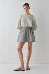 Hope Mini Skirt Charcoal Stripe | VRG GRL online