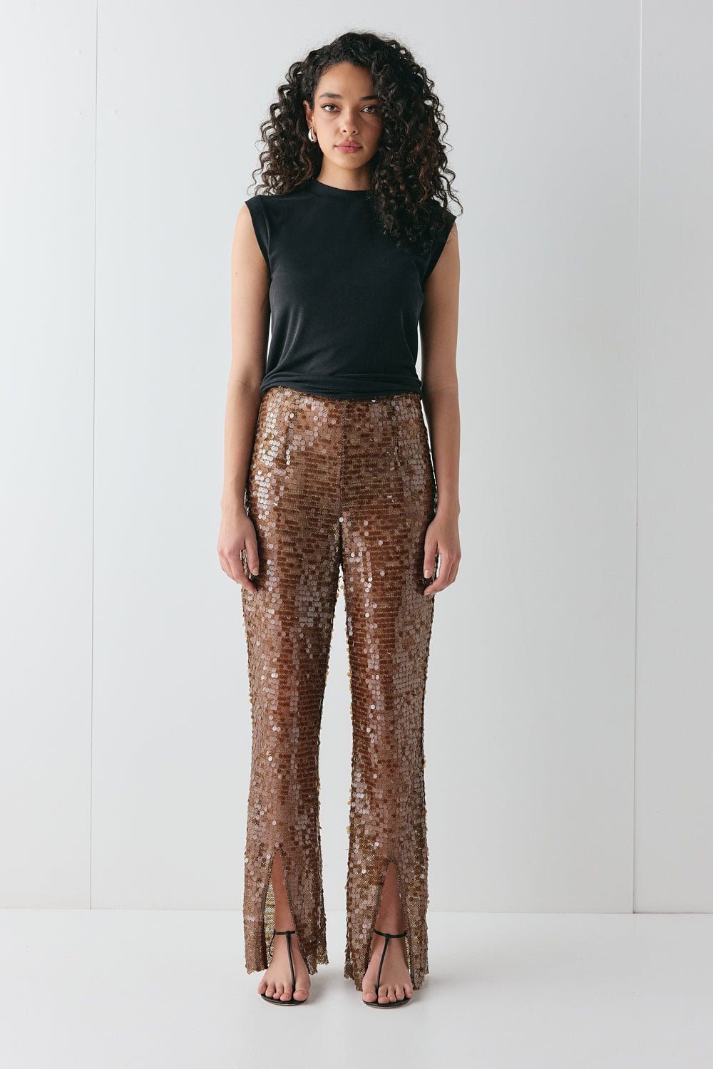 Eden Sequin Pants Brown | VRG GRL near me