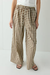 Raya Pants Brown Check | VRG GRL online