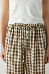 Raya Pants Brown Check | VRG GRL online