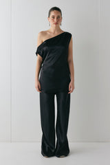 Rae Satin Pants Black | VRG GRL online