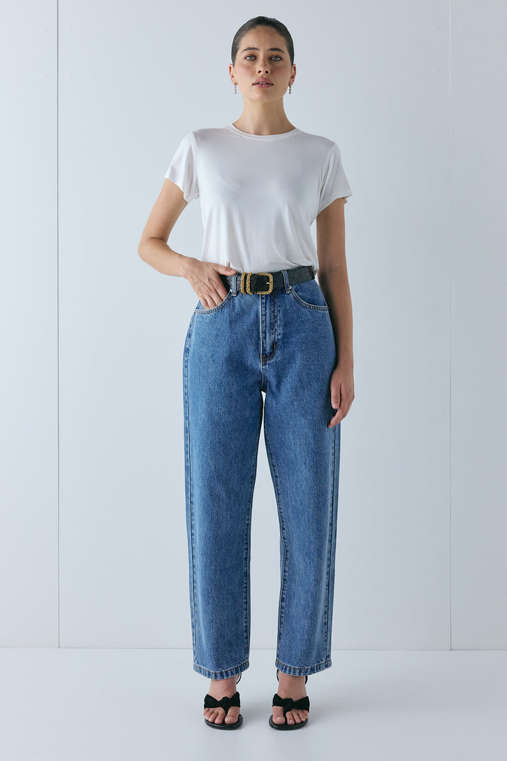 Lenah High Rise Denim Jeans Blue | VRG GRL for sale