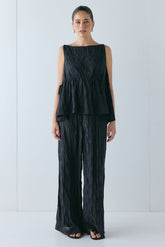 Raya Pants Crinkle Black | VRG GRL discount