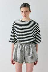 Wyatt Sequin Shorts Slate | VRG GRL on sale