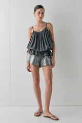 Wyatt Sequin Shorts Slate | VRG GRL on sale