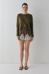 Monikh Lace Shorts Chocolate | VRG GRL US