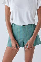 Salome Shorts Green Stripe | VRG GRL US
