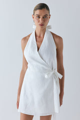 Lo Linen Mini Dress White | VRG GRL on sale