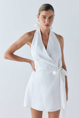 Lo Linen Mini Dress White | VRG GRL on sale