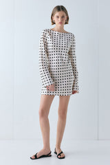 Paris Satin Mini Dress Polka Dot | VRG GRL US
