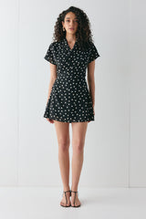 Salma Wrap Mini Dress Polka Dot | VRG GRL online