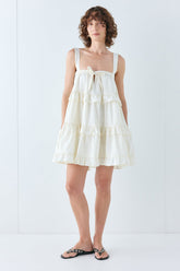 Lila Mini Dress Cream | VRG GRL online