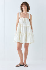 Lila Mini Dress Cream | VRG GRL online