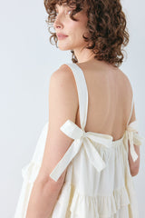 Lila Mini Dress Cream | VRG GRL online