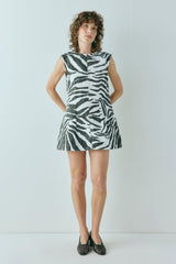 Lolita Denim Mini Dress Zebra | VRG GRL on sale