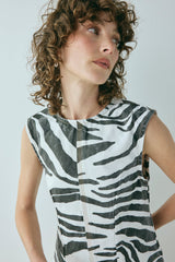 Lolita Denim Mini Dress Zebra | VRG GRL on sale
