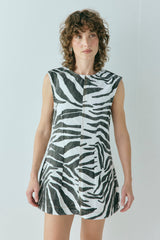 Lolita Denim Mini Dress Zebra | VRG GRL on sale